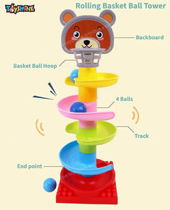 Toyshine Combo Pack of 3 Toys | Ball Drop and Roll Swirling Tower, Wooden Abacus, Xylophone | Baby and Toddler Development Educational Toys