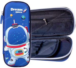 Toyshine Mega Space Explorer Hardtop Pencil Case with Multiple Compartments - Kids School Supply Organizer Students Stationery Box - Girls Pen Pouch- Multi-Color