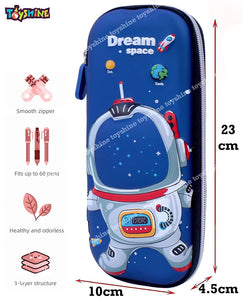 Toyshine Mega Space Explorer Hardtop Pencil Case with Multiple Compartments - Kids School Supply Organizer Students Stationery Box - Girls Pen Pouch- Multi-Color