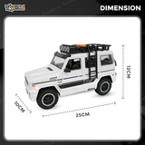 Toyshine 24 * 10cm Friction Powered Jeep with Music and Lights Smooth Push and Go Pretend Play Toy Car inbuilt with Doors Openable Feature Great Gift for Children Boys Girls- White