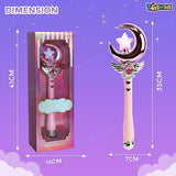 Toyshine Princess Fairy Magic Wand Moon Styling Stick Flashing Toy with Music and Light for Kids - C