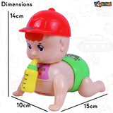 Toyshine Battery Powered Cute Adorable Crawling Baby with Dazzling Lights and Dynamic Sound Musical Interactive Toy for Babies & Kids