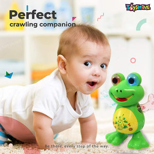 Toyshine Combo Pack of 2 | Musical & Dancing Frog and 5 PCS Rattle Set