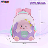 Toyshine 11" Cute Dino Theme Kindergarten Backpack for Kids Girls Boys Toddler Backpack Preschool Nursery Travel Bag Picnic Bag, Mini Size - Purple