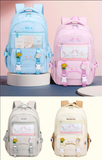 Toyshine Happiness High School College Backpacks for Teen Girls Boys Lightweight Bag-Cream
