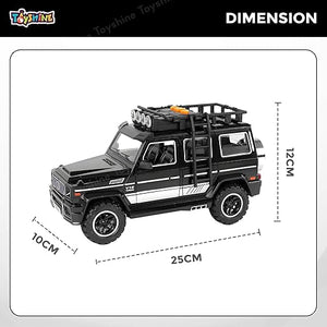 Toyshine 24 * 10cm Friction Powered Jeep with Music and Lights Smooth Push and Go Pretend Play Toy Car inbuilt with Doors Openable Feature Great Gift for Children Boys Girls - Black