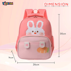 Toyshine 11" Cute Rabbit Design Kindergarten Backpack for Kids Girls Boys Toddler Backpack Preschool Nursery Travel Bag Picnic Bag,Mini Size - Pink
