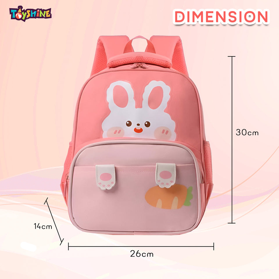 Toyshine 11" Cute Rabbit Design Kindergarten Backpack for Kids Girls Boys Toddler Backpack Preschool Nursery Travel Bag Picnic Bag,Mini Size - Pink