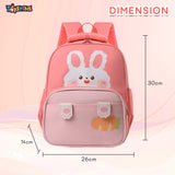 Toyshine 11" Cute Rabbit Design Kindergarten Backpack for Kids Girls Boys Toddler Backpack Preschool Nursery Travel Bag Picnic Bag,Mini Size - Pink