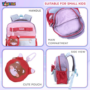 Toyshine 11" Cute Bear Design Kindergarten Backpack for Kids Girls Boys Toddler Backpack Preschool Nursery Travel Bag Picnic Bag, Mini Size - Multi Model A