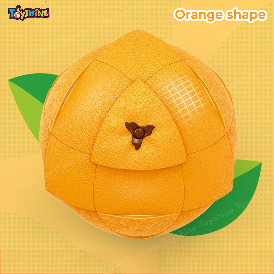 Toyshine Orange Shaped Magic Speed Cube 3x3, Stress Relief Toys for Adults & Children, Cube Educational Creative Puzzle Toys Gifts for Kids Boys Girls Age 3 +