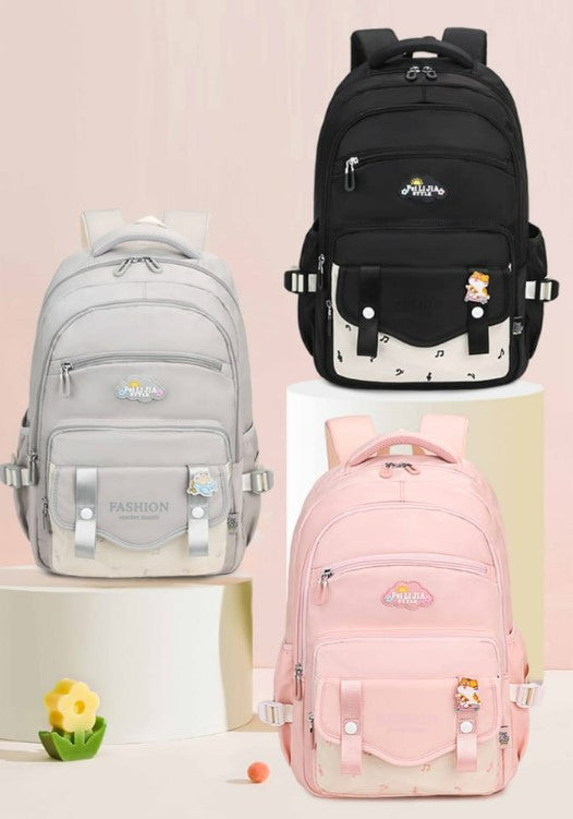 Toyshine Fashion School College Backpacks for Teen Girls Lightweight Bag-Black