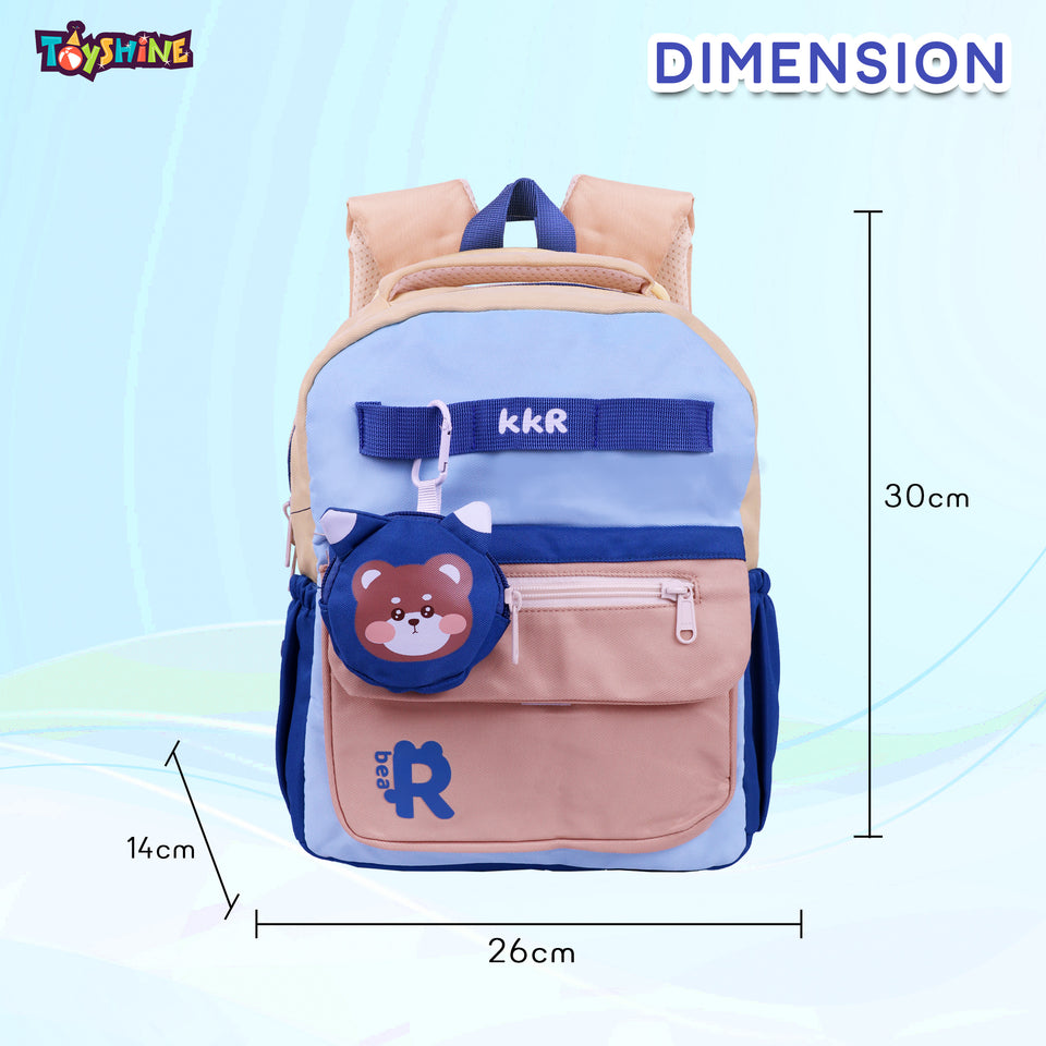 Toyshine 11" Cute Bear Design Kindergarten Backpack for Kids Girls Boys Toddler Backpack Preschool Nursery Travel Bag Picnic Bag, Mini Size - Multi Model B