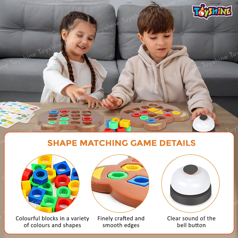 Toyshine Geometric Shape Matching Puzzle Learning Battle Interactive Educational Brainteaser Smart Games Parent Child Interactive Toys for Kids 3+