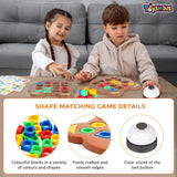 Toyshine Geometric Shape Matching Puzzle Learning Battle Interactive Educational Brainteaser Smart Games Parent Child Interactive Toys for Kids 3+