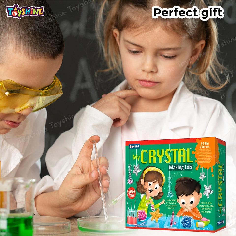 Toyshine Crystal Making Lab STEM Educational Learning Creative Fun Science Project DIY Activity Toy Kit for Boys and Girls 8+