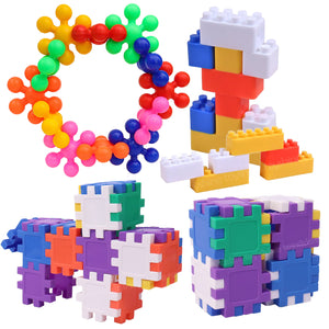 Toyshine Set of 3 Creative Educational Interlocking Building Blocks for Toddlers 1-3 Stem Activities Educational Construction Toys