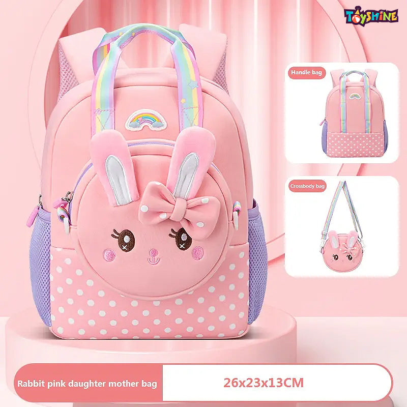 Toyshine Cute Bow Rabbit Backpacks for Kids Girls Boys Cute Toddler Ba