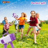 Toyshine Rocket Boom 32 Hole Bubble Blaster for Kids | High Volume Bubble Gun with Solution | Ultimate Bubble Fun Maker - Purple