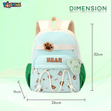 Toyshine 11" Cute Teddy Theme Kindergarten Backpack for Kids Girls Boys Toddler Backpack Preschool Nursery Travel Bag Picnic Bag, Mini Size - Green
