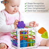 Toyshine Shape Sorter Baby Toys, Montessori Toys for 1 Year Old Boys Girls, Activity Cube Sensory Bin for Babies Toddlers 6 12 18 Months, Birthday Gifts- Small