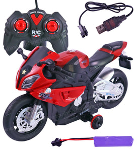 Toyshine 1:20 scale Remote Control Rechargeable 360° Spinning Action Performing Racing Motorbike Toy with Light & Sound Function for Boys Girls 5-12 Years - Red