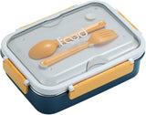 Toyshine Stainless Steel Bento Box for Kids & Adults, 2/3 Compartments Sealed & Leak-proof Lunch Box, Keep Foods Separated Food Storage Container, Food-Safe Materials(3 Compartments, Blue, Pack of 1)