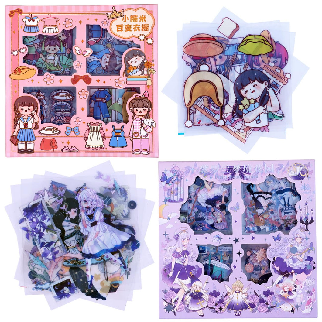 Toyshine Cute Handbook Decorative Washi Stickers Gift Box (2 Sets) for Scrapbook Diary Planner DIY Craft Album Calendar Notebook Laptop Phone Case-B