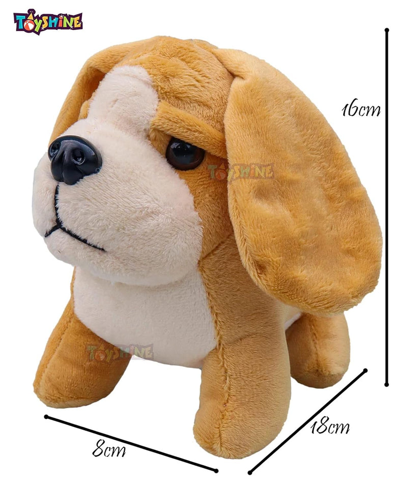 Toyshine Soft Toy for Kids Boy Girl Baby | Soft Feather Cotton Fabric, Puppy Dog, Brown, 20 Cms