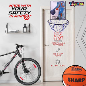 Toyshine Indoor Door and Wall Mountable Basketball Hoop Set with 7 No Basketball, Mix Color (SSTP)