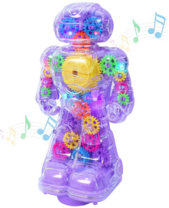 oyshine Transparent Robot Concept Musical and 3D Lights Kids Transparent Gear Moving Toy for 2-5 Year Kids Baby Toy