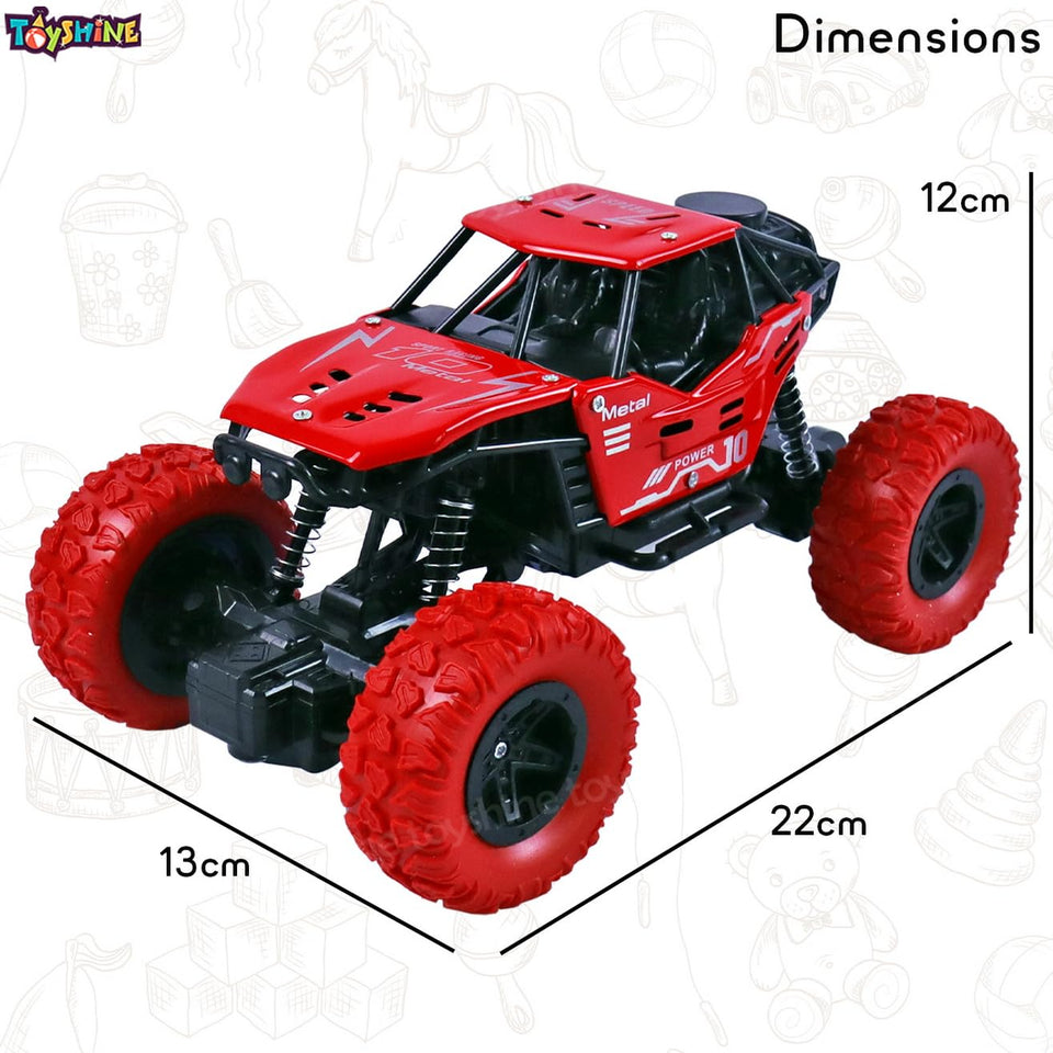 Toyshine 1:16 Scale 27Mhz Smoke Rock Crawler Monster RC Truck with Booster Spray Function All Terrain Stunt Racing Car Rechargeable Indoor Outdoor Toy Car - Red