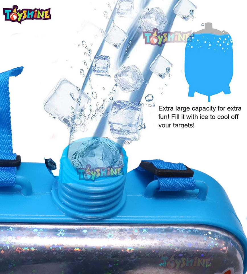 Toyshine Holi Water Toy Gun with Pressure Mechanism for Long Throw, Back Holding Tank, Back Holding Tank, 3.0 L, Doll Blue