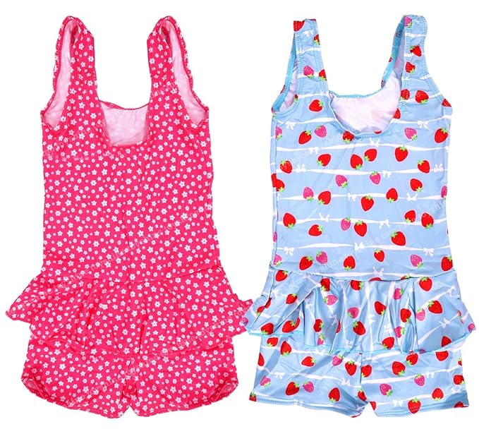 Toyshine Pack of 2 Swimming Costume for Kids Girls 7 yrs and Above (SP-106), Multicolor