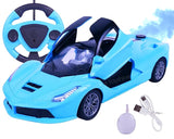 Toyshine 1:14 Scale Remote Control Rechargeable Fast Racing Toy Car inbuilt with Booster Spray and Opening Doors Feature for Kids Adults - Blue