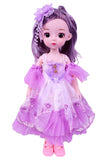 Toyshine 12 Inch Cute Doll with 3D Eyes & Beautiful Wedding Dress with Movable Joints Pretend Play Toy Birthday Gift for Age 3 Year and Above - Purple