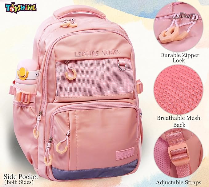 Toyshine 18 Inches High School College Backpacks for Teen Girls Boys Lightweight Bag