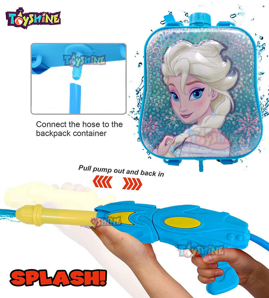 Toyshine Holi Water Toy Gun with Pressure Mechanism for Long Throw, Back Holding Tank, Back Holding Tank, 3.0 L, Doll Blue