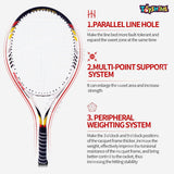 Toyshine Adult Tennis Racket, Super Light Weight Tennis Racquets Shock-Proof and Throw-Proof, Red