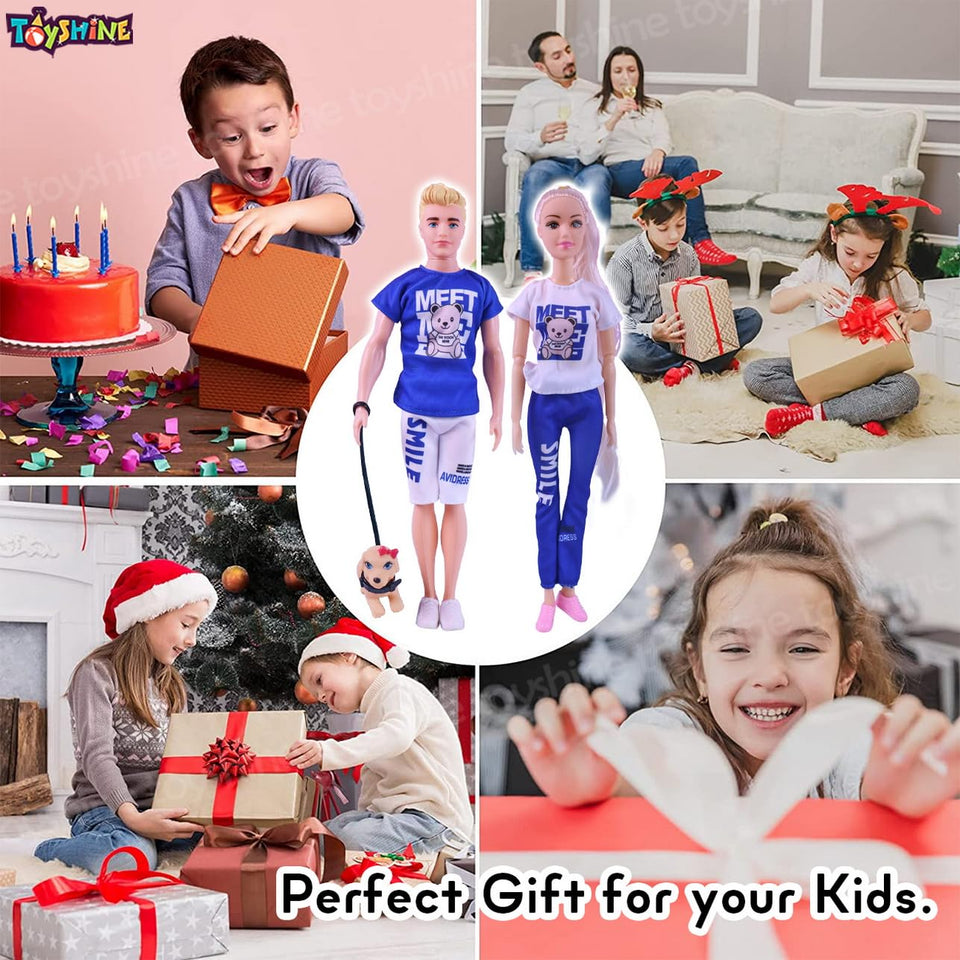 Toyshine Beautiful Summer Magic Couple Fashion Doll Toy Set for Baby Kids Dolls House Collection | Pretend Play Gift for Girls Kids Role Play Toy for Age 3+ Years