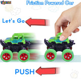 Toyshine Pack of 2 Friction Powered Mini Rock Crawler four-wheel drive off-road stunt toy car for Kids, Multicolor