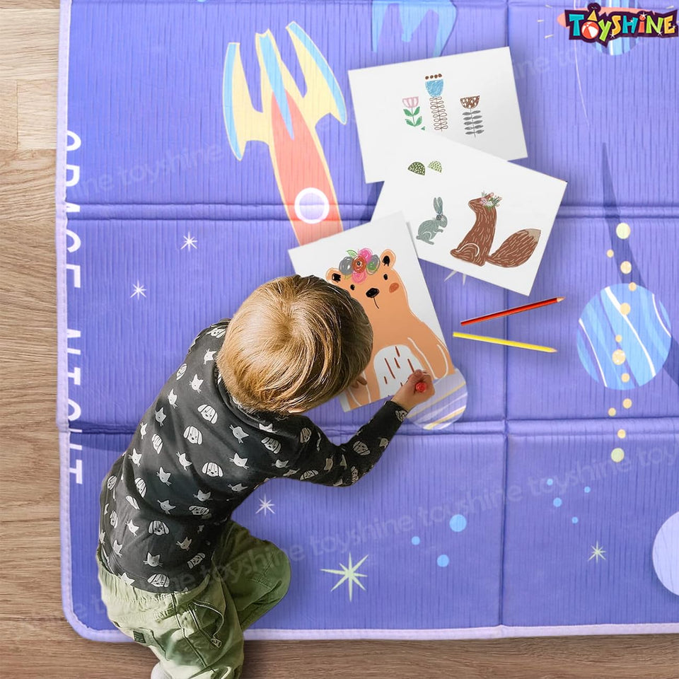 Toyshine 100" X 150" X 1" Baby Foldable extra Large Floor Play Mat with Reversable Waterproof