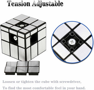 Toyshine 3x3x3 Silver Mirror Magic Speed Cube Speedy Stress Buster Brainstorming Puzzle for Kids & Adults