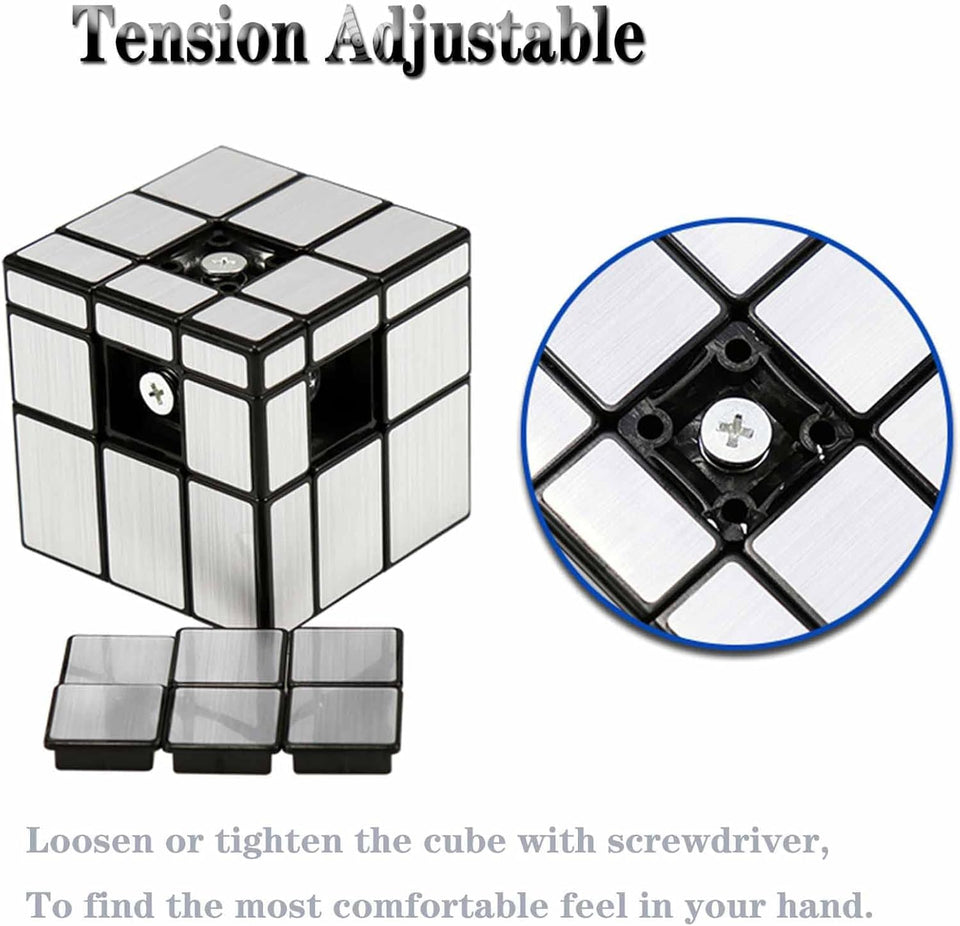 Toyshine 3x3x3 Silver Mirror Magic Speed Cube Speedy Stress Buster Brainstorming Puzzle for Kids & Adults
