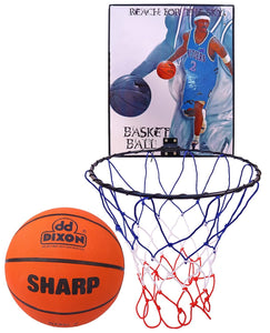 Toyshine Indoor Door and Wall Mountable Basketball Hoop Set with 7 No Basketball, Mix Color (SSTP)