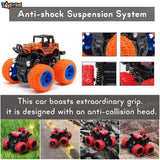 Toyshine Pack of 2 Friction Powered Mini Rock Crawler four-wheel drive off-road stunt toy car for Kids, Multicolor