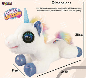 Toyshine Musical Light up Unicorn Stuffed Animal Glowing Singing Plush Toys Decor Birthday Christmas Children's Day Gifts for Toddlers Boy Girls Kids-White