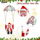 Toyshine Parachute Santa Electric Cute Cartoon Hanging Tumbling Santa Toys with Music Christmas Decorations for Home Party for Kids