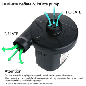 Toyshine Electric Air Pump Portable Quick-Fill Air Pump with 3 Nozzles, 110V AC/12V DC Inflator Deflator Pump