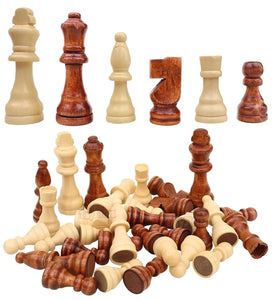 Toyshine Wooden Chess Pieces, Tournament Staunton Wood Chessmen Pieces Only (8 cm King Figures) Chess Game Pawns Figurine Pieces Mix Color (SSTP) - C
